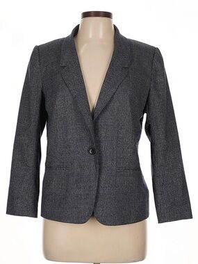 Kenzie Navy and White Plaid Blazer